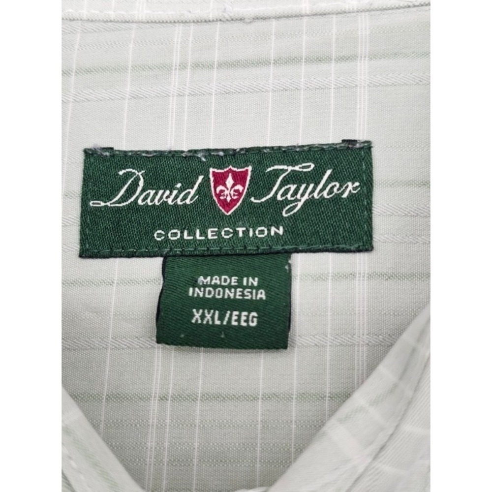 David Taylor Collection Mens XXL Sage Plaid Shirt Pocket - Picture 4 of 6